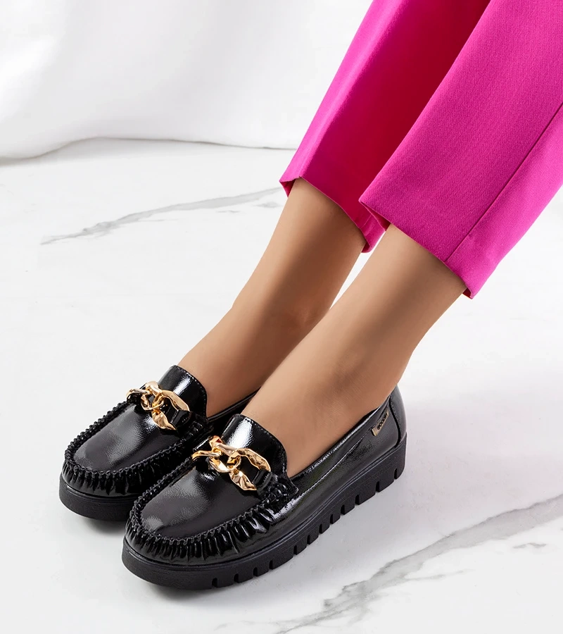 Čierne mokasíny na platforme Travessa