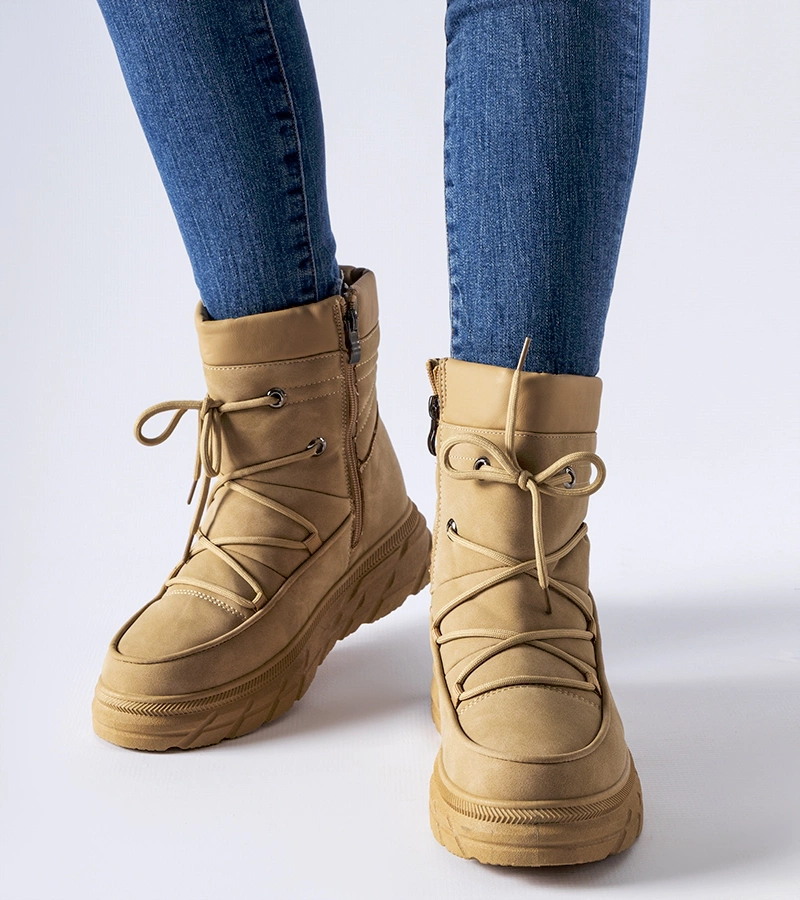 Beige matne zateplené snehule Jamison