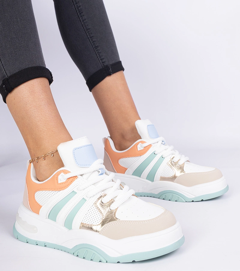 Oranžové dámske tenisky s masívnym šnurovaním Bartella