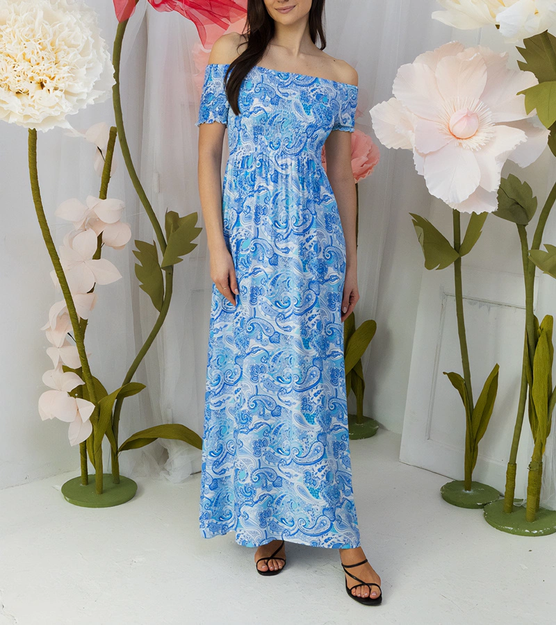 Zelené šaty s riasením Venezia FW32-10# BLUE