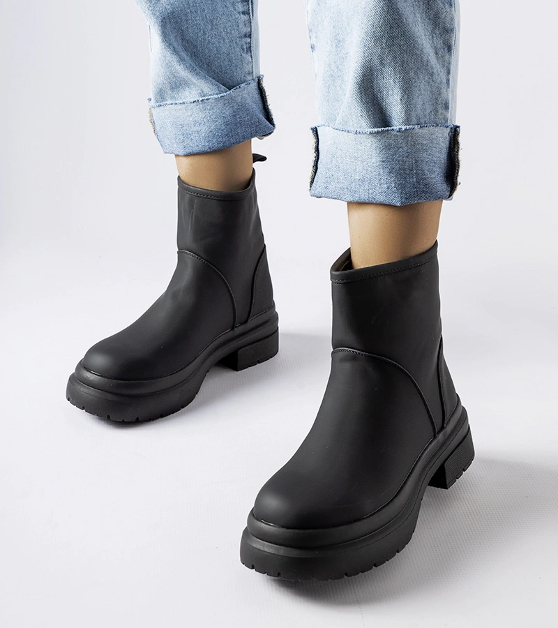 Čierne gumené zateplené čižmy Clotilde