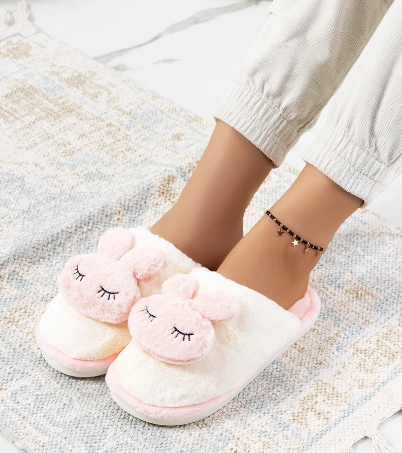 Ružové papuče so zajačikom