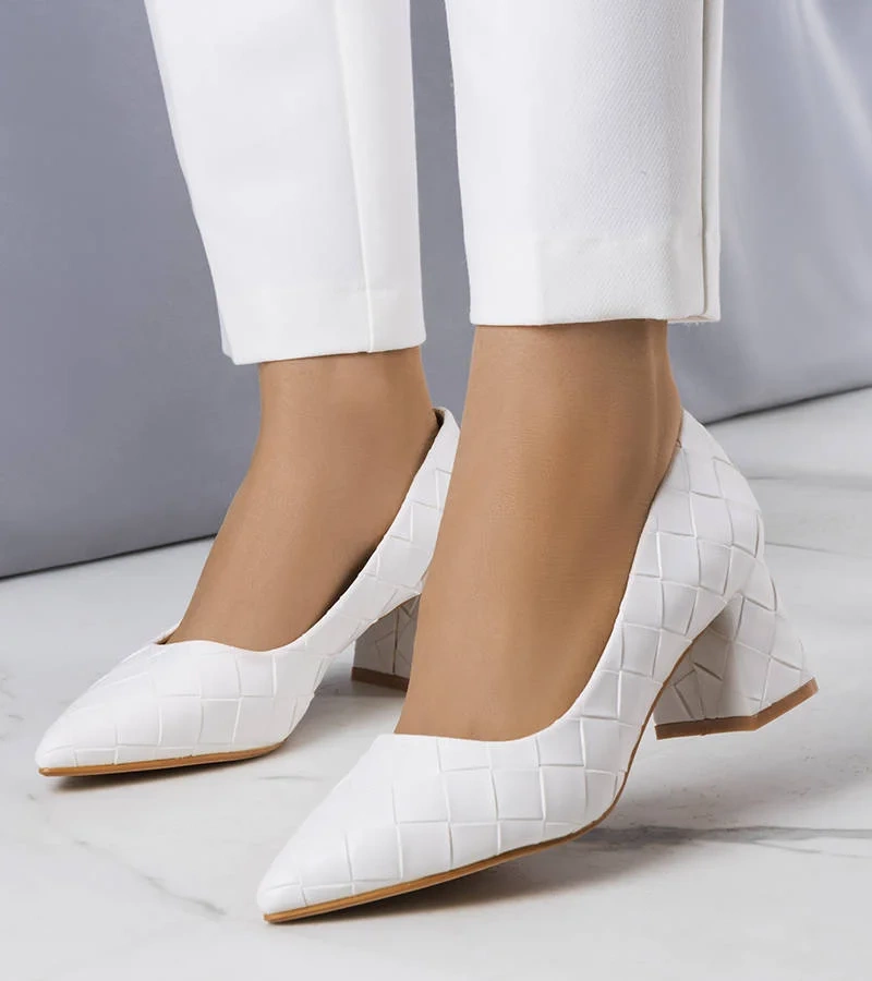 Biele lodičky Migne na podpätku