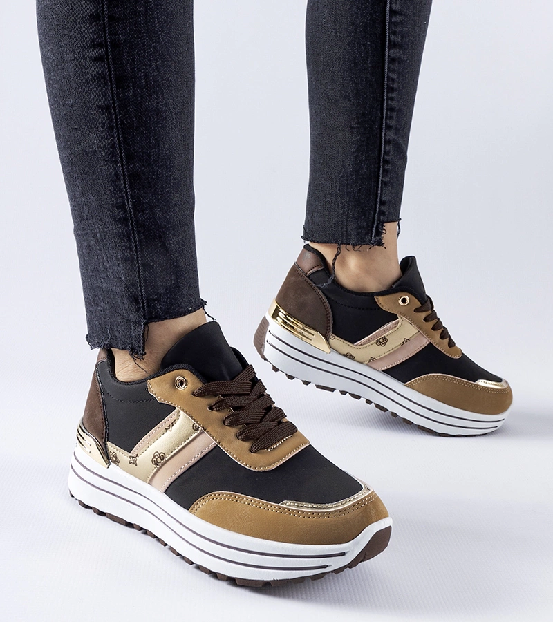 Hnedé tenisky na platforme Provinciale