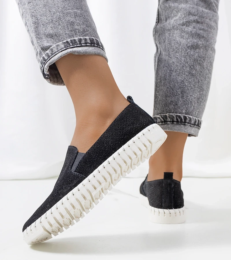 Čierne kožené tenisky Madiha