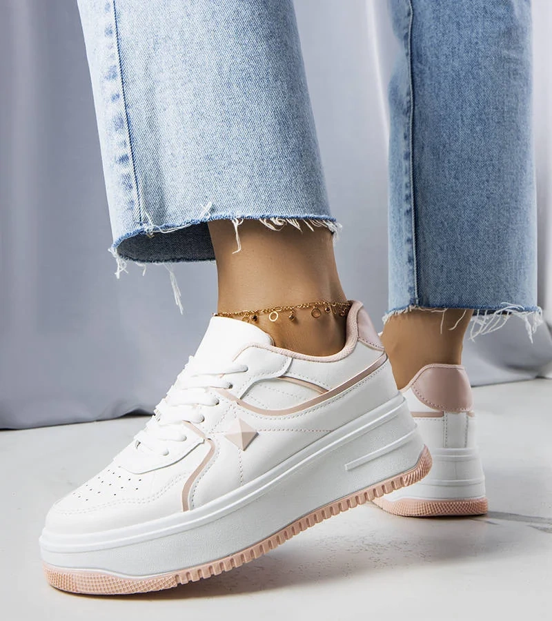 Bielo-ružové tenisky na platforme od značky Lepage