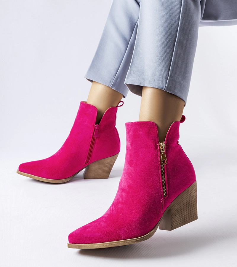 Ružové kovbojské čižmy zdobené zipsom Trevisani