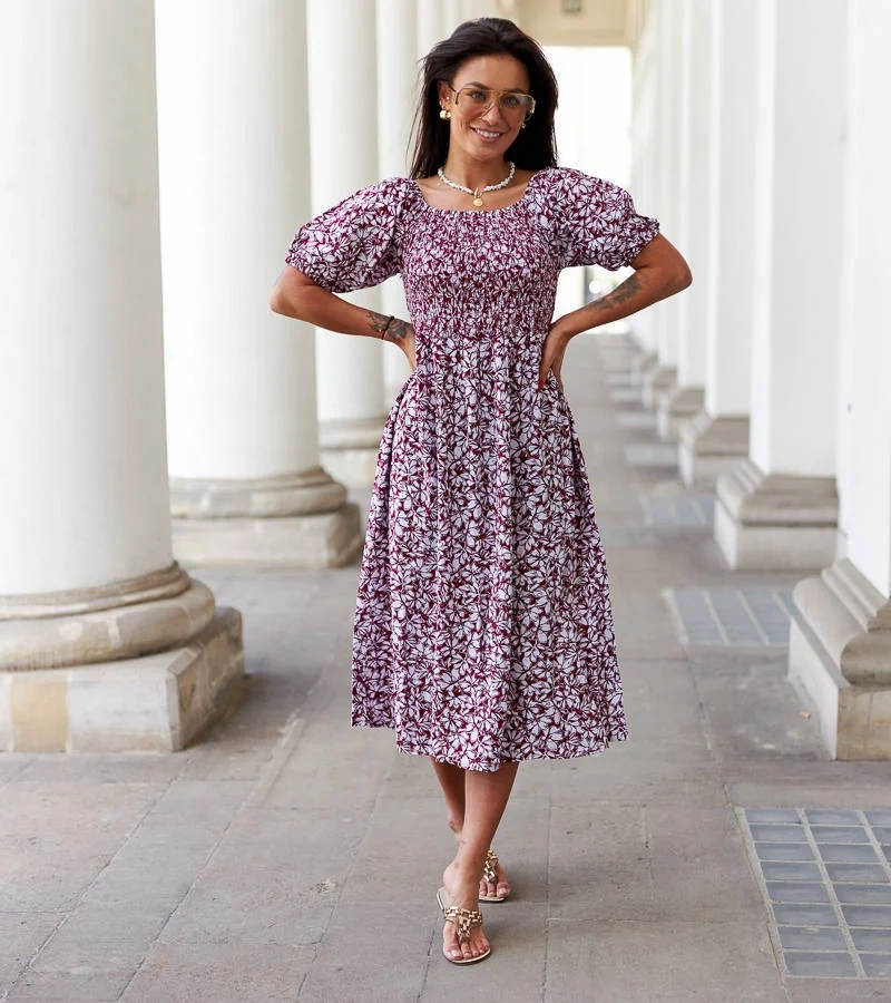 Červené kvetinové šaty Edoardo