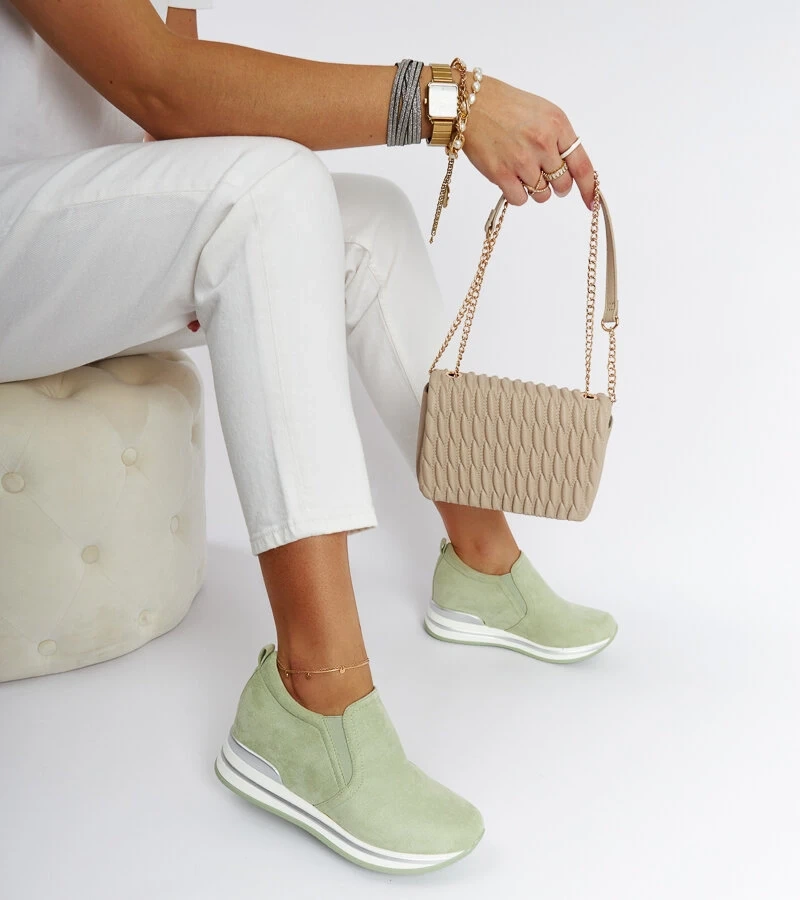 Zelené tenisky na klinovej podrážke Alquippa