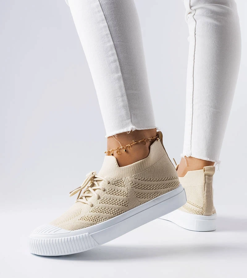 Béžové strečové tenisky Polaire