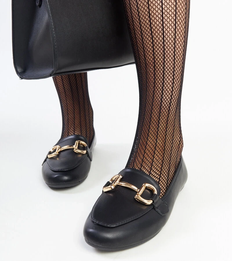 Čierne mokasíny s prackou Tanja