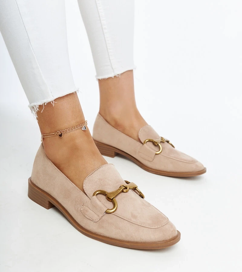 Bežové mokasíny s prackou Gibarti