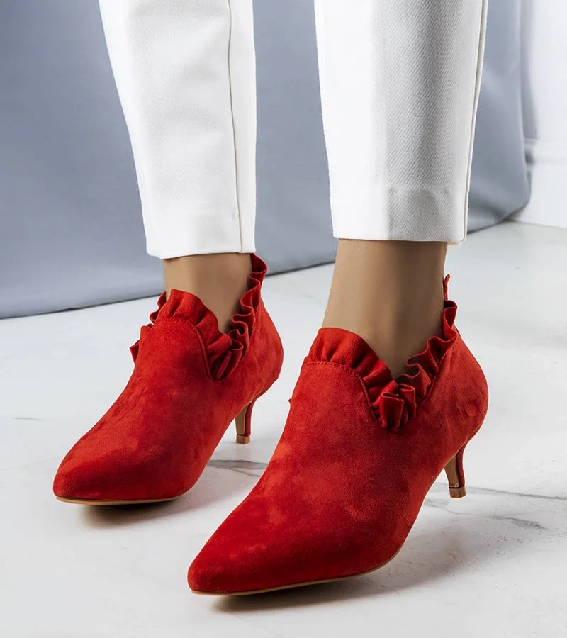 Červené lodičky so zvrškom Gavri