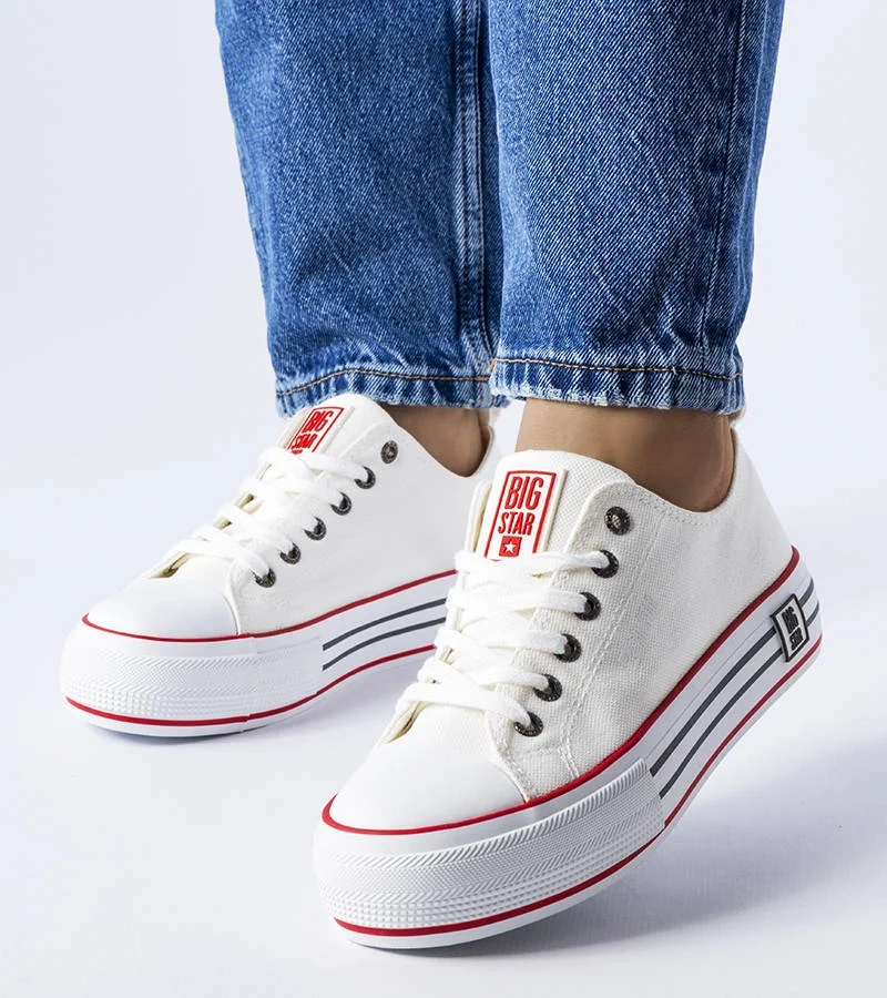 Biele tenisky na platforme Big Star LL274180