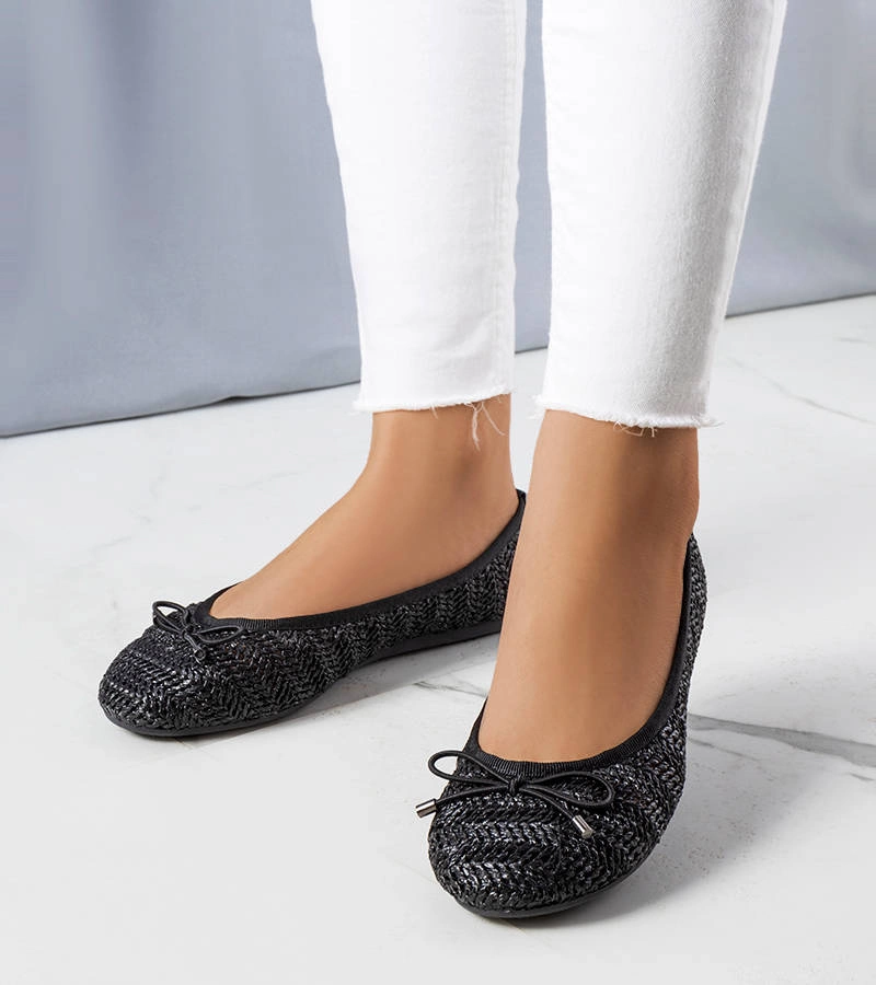 Čierne ažurové baleríny Principe