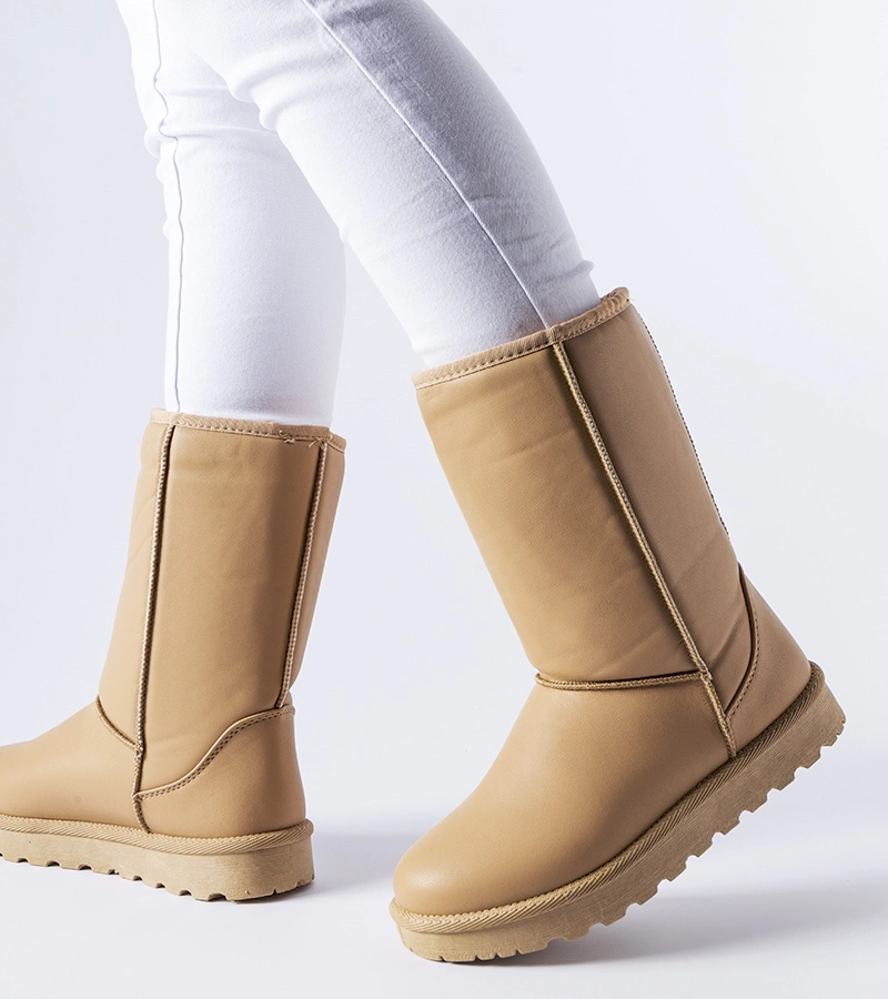 Hnedé klasické snehule z ekokože Bobby