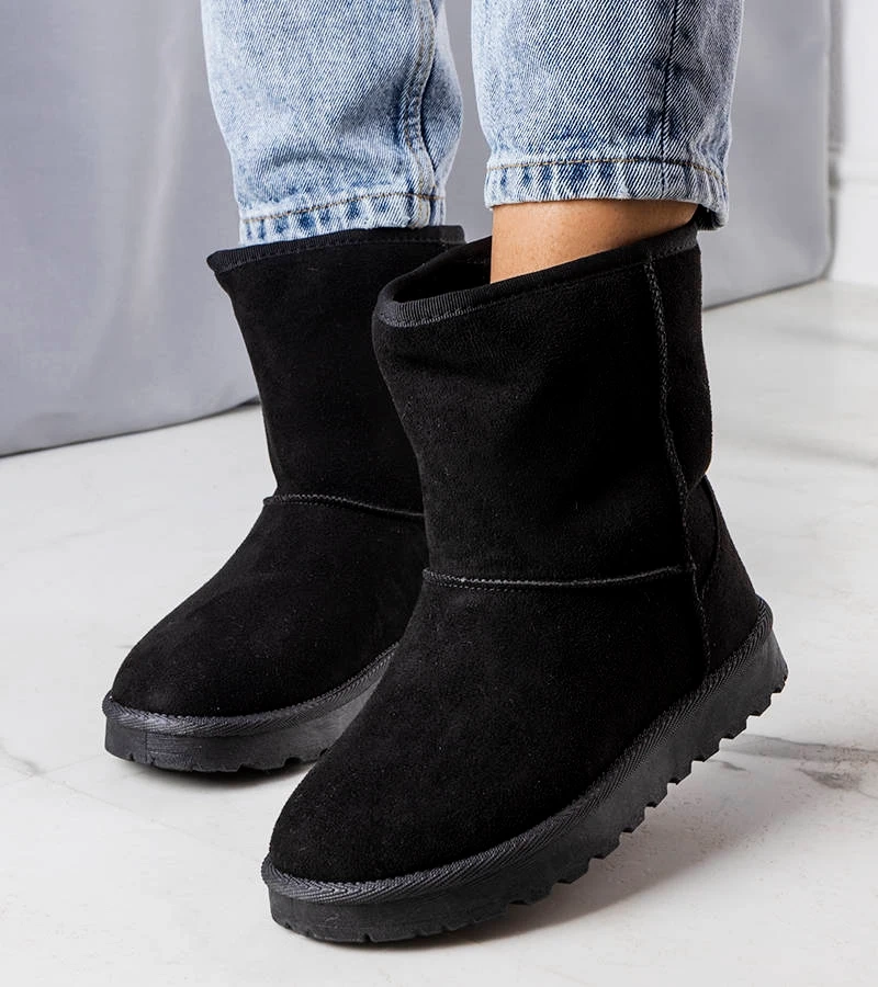 Čierne zateplené snehové topánky Hank