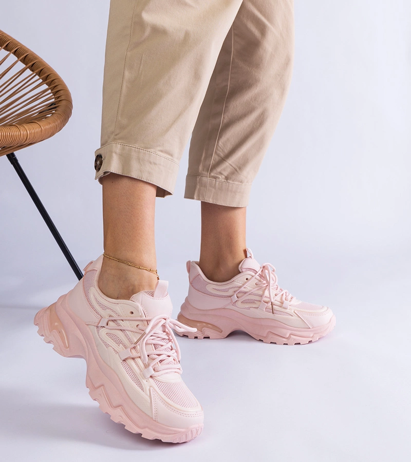 Ružové športové tenisky na masívnej podrážke Roxana