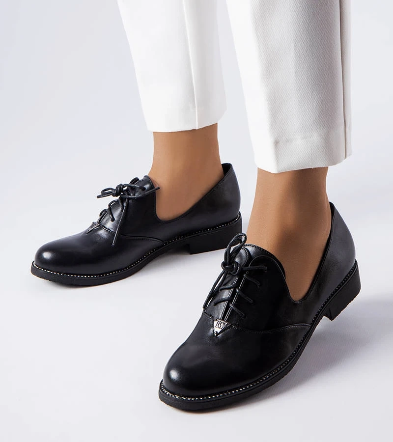 Čierne ozdobné mokasíny Lajoie