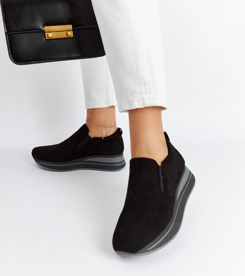 Čierne tenisky na platforme Cliffside