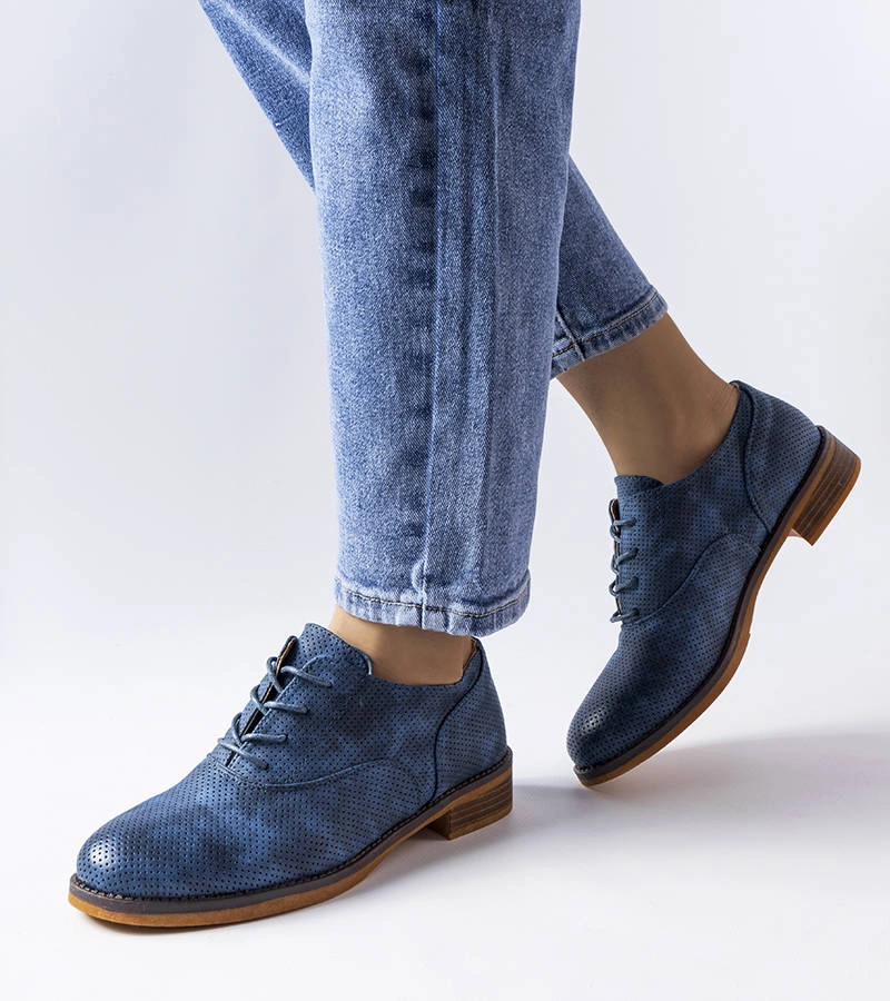 Modré perforované poltopánky Kairaouani