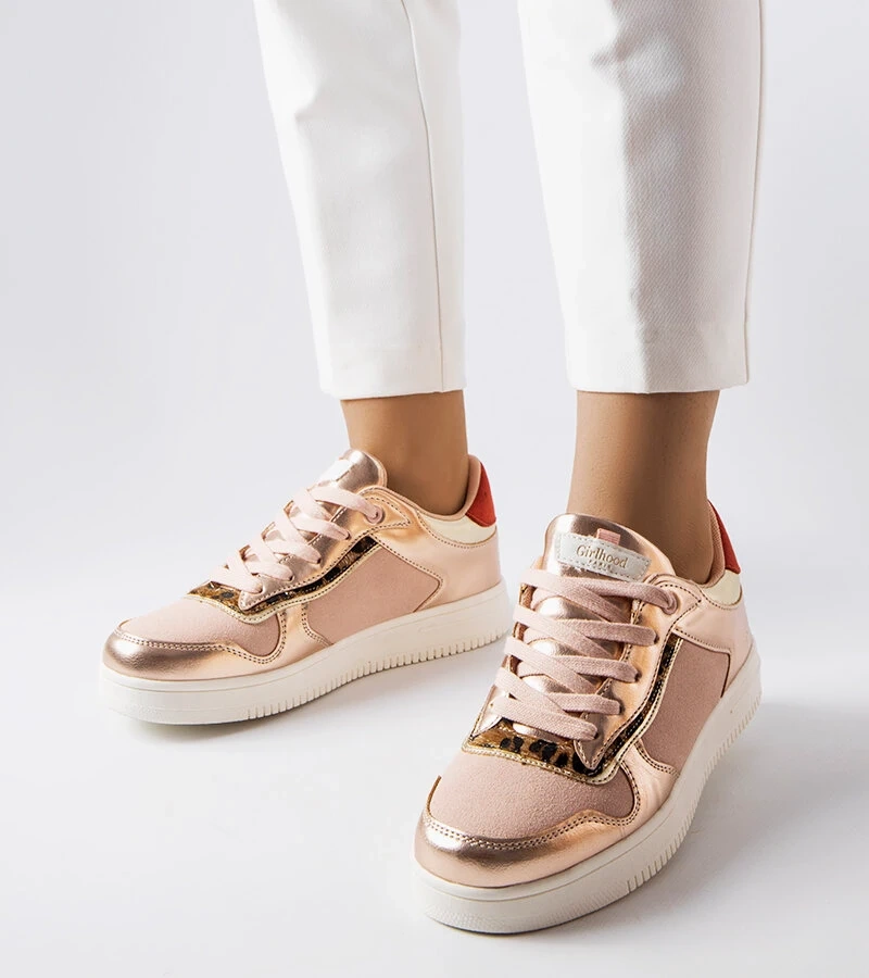 Púdrové tenisky so zlatou vložkou Perrault