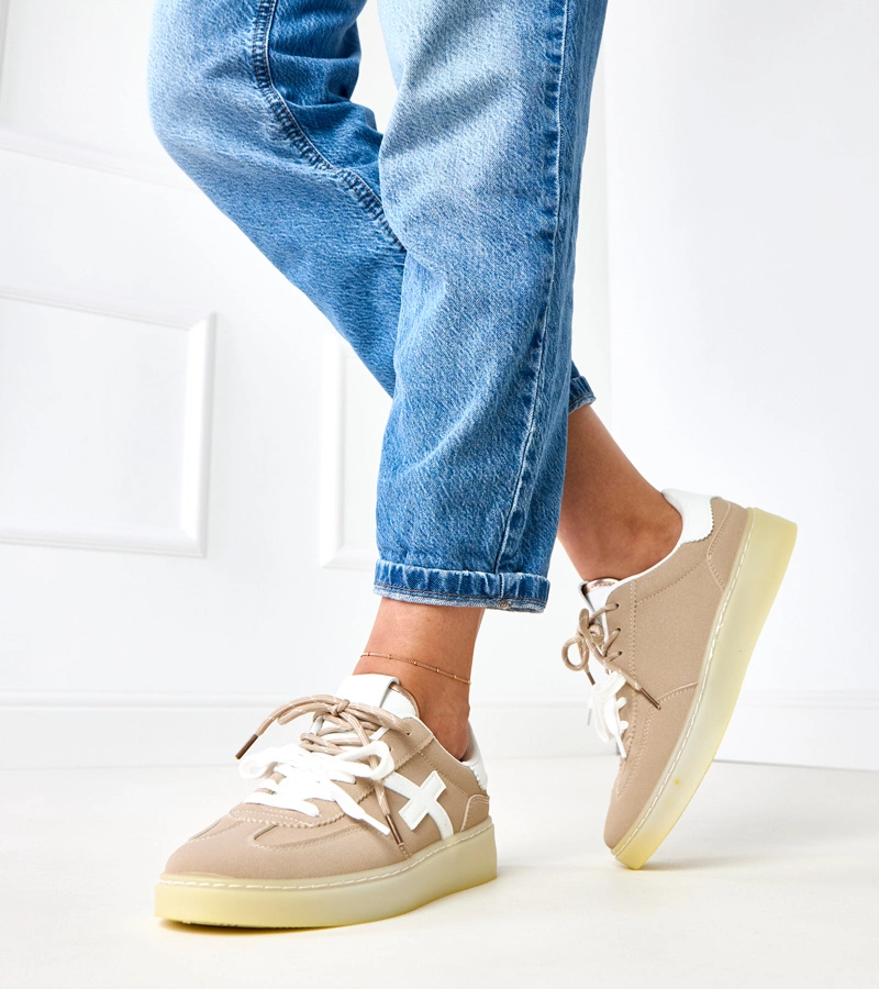 Hnedé tenisky na platforme s bielou vložkou Eriksen