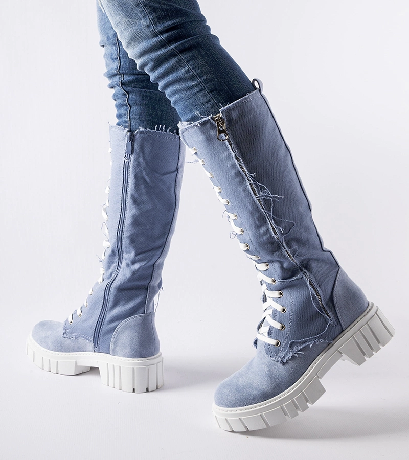 Modré textilné zateplené čižmy Palmer