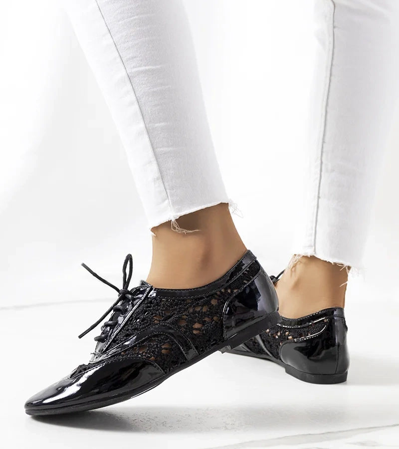 Čierne lakované topánky Brett