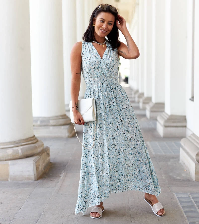 Modré kvetinové šaty Napolitano