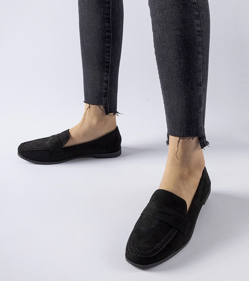 Čierne mokasíny z ekologického semišu Medford