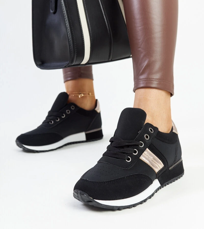 Čierne tenisky na gumenom podpätku Nihad