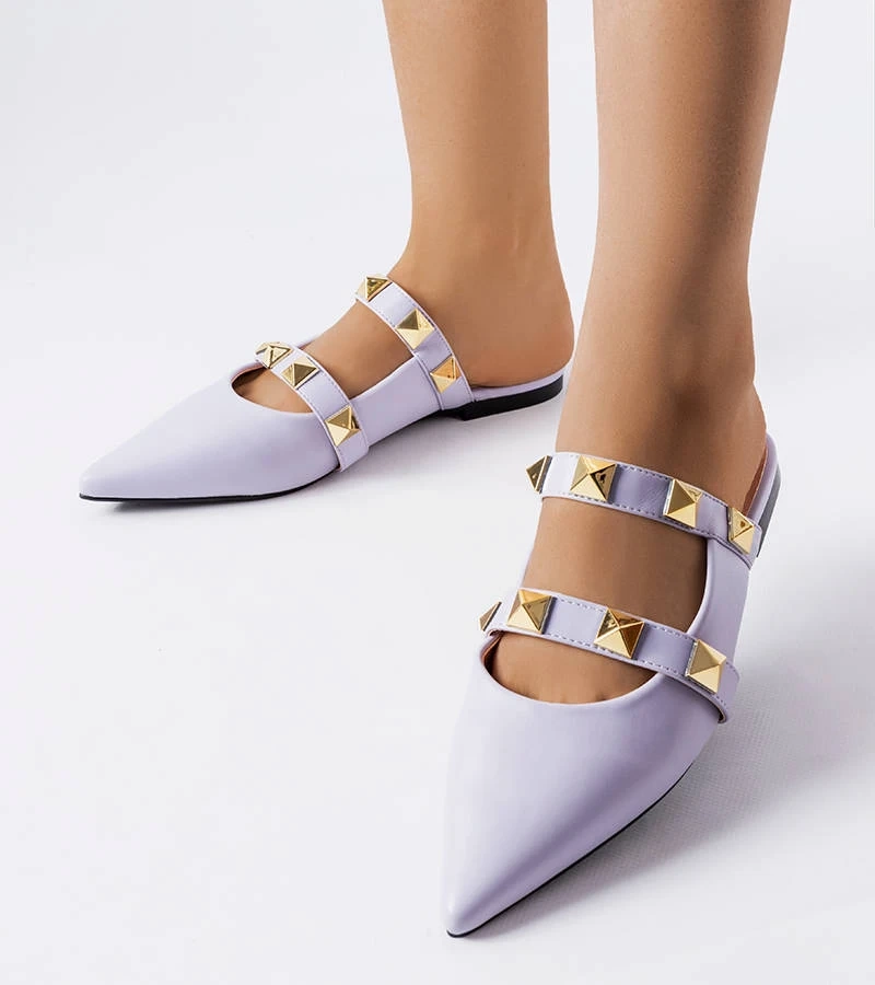 Fialové žabky s cvočkami Ruckman