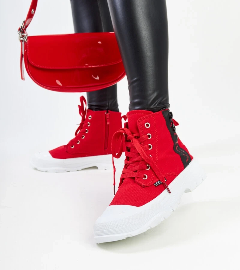 Vysoké červené tenisky Yorda