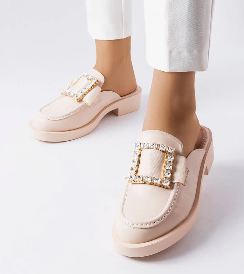 Béžové žabky so zabudovanou špičkou Columbus