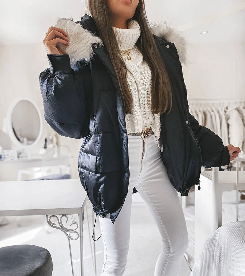 Tmavomodrá voľná bunda Joaquin