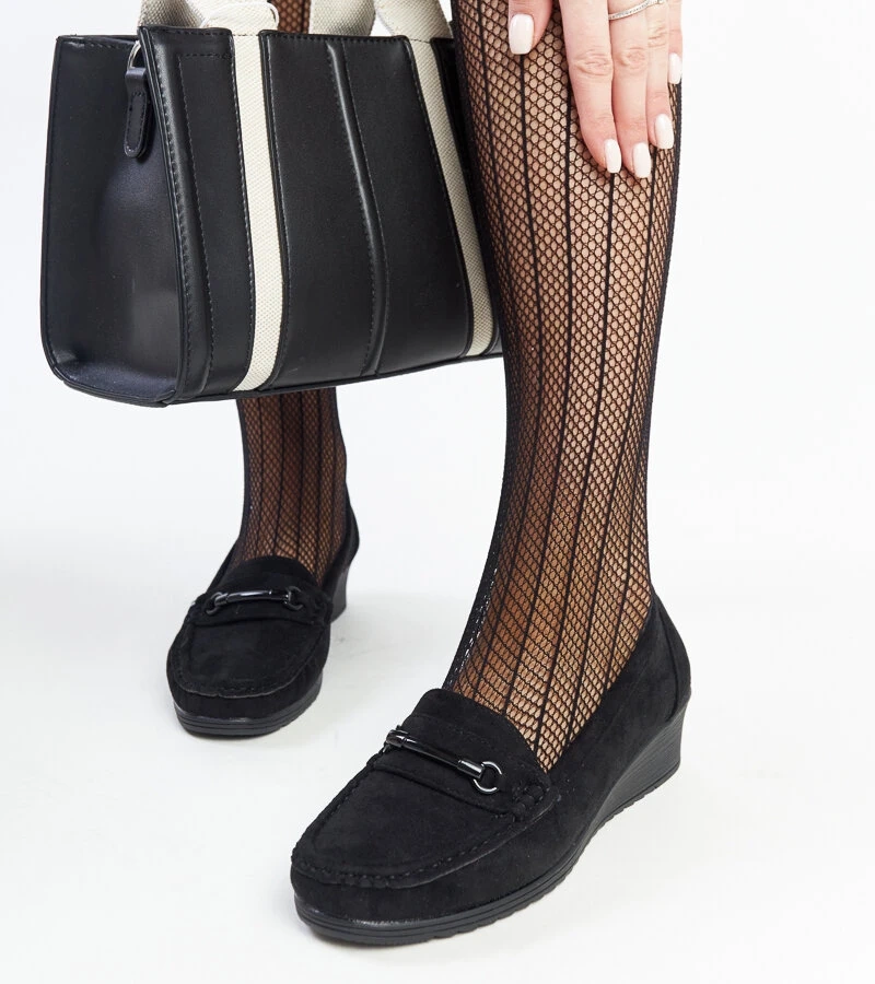 Čierne mokasíny na platforme Amela