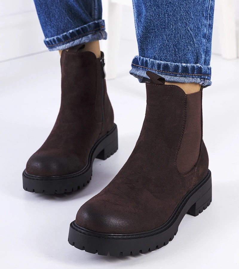 Hnedý botki eko-semiš Ecrin