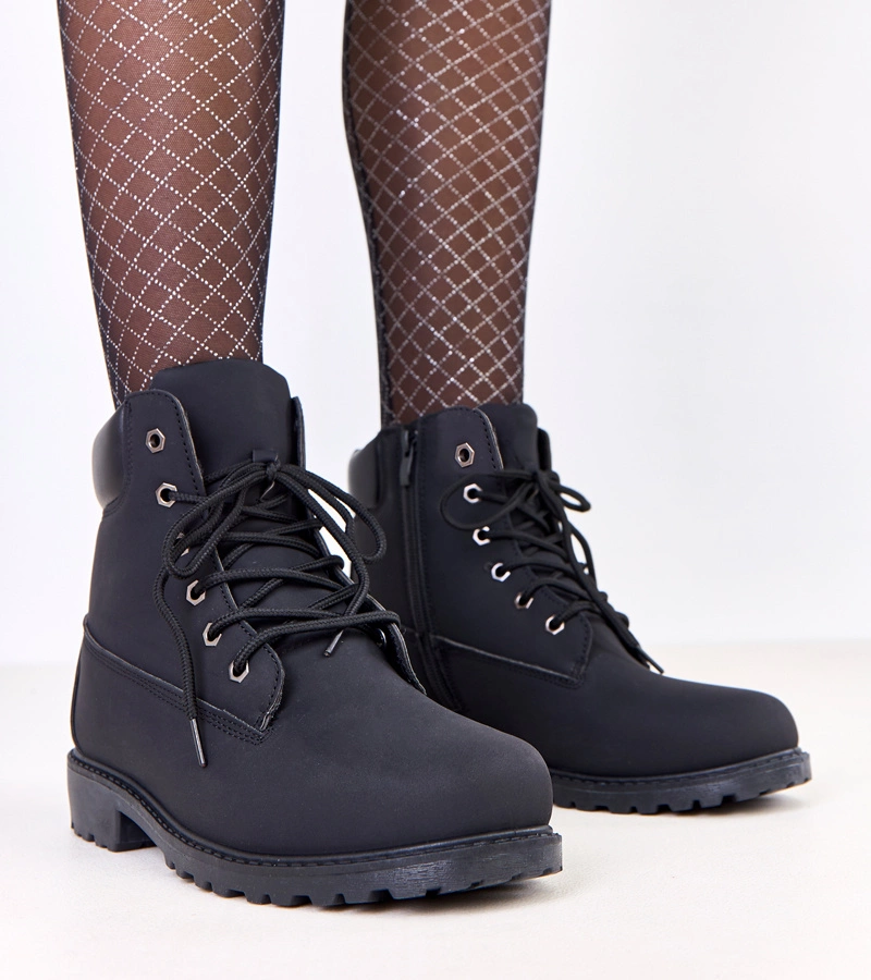 Čierne dámske zateplené trapery s kožušinou Kaleks