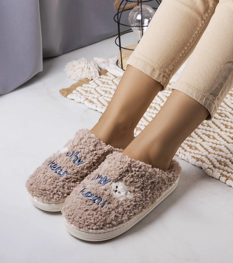 Béžové mäkké papuče Why Bear