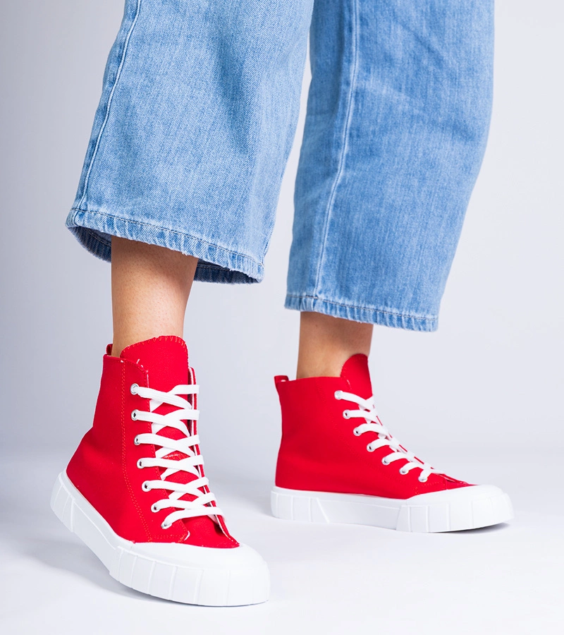 Červené kotníkové tenisky Citta