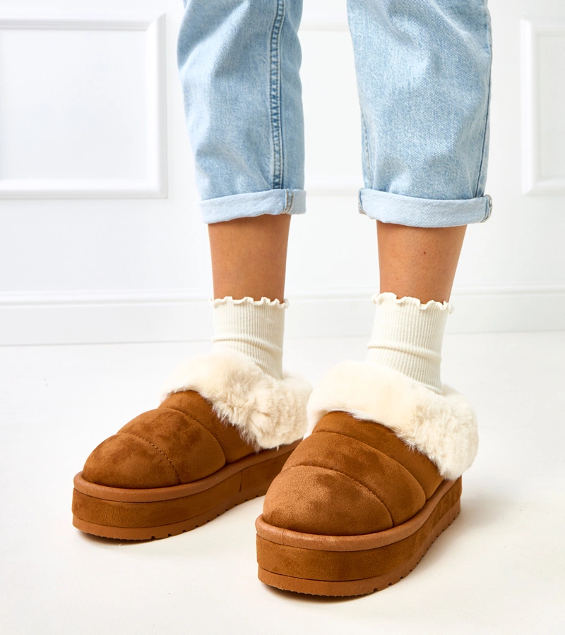 Hnedé krátke snehule zateplené kožušinou Almeida