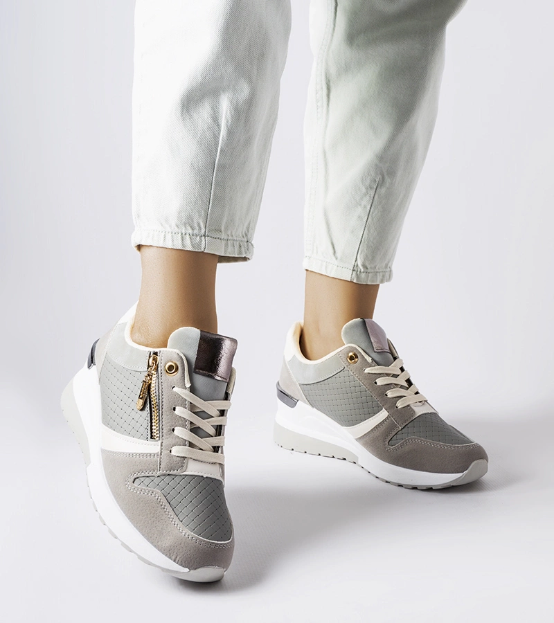 Šedé tenisky na podpätkoch Ashland