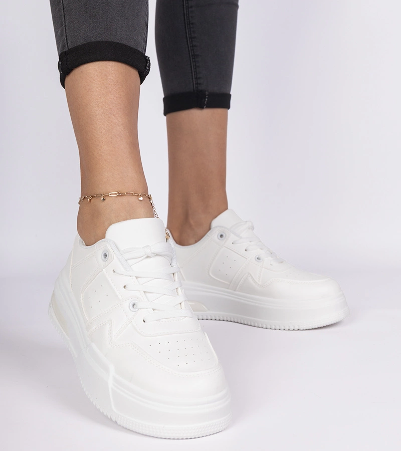 Dámske biele tenisky na hrubej podrážke Rossio