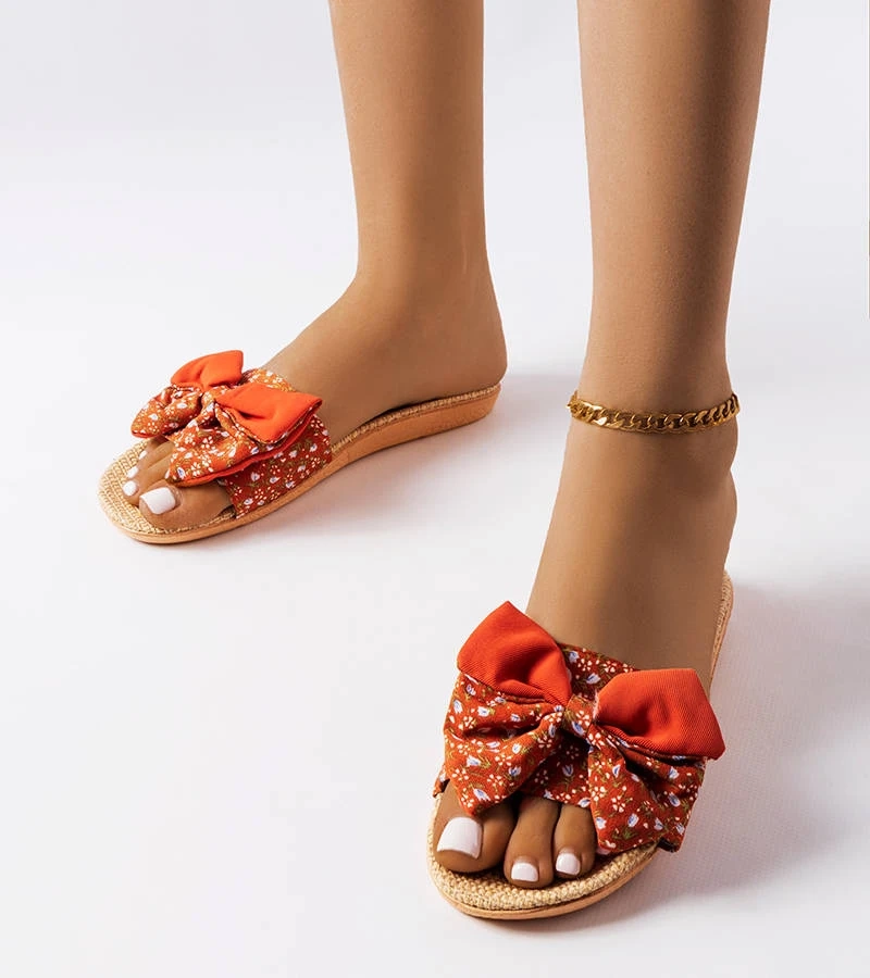 Červené žabky s mašľou Tachel