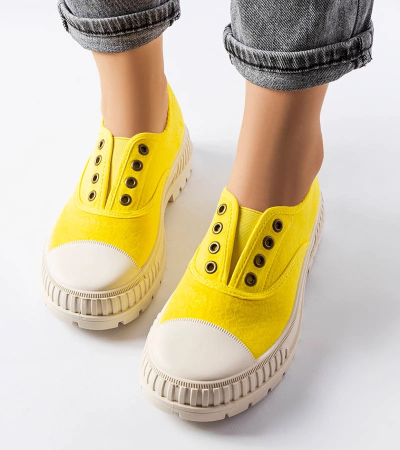 Walton žlté tenisky s gumovou podrážkou