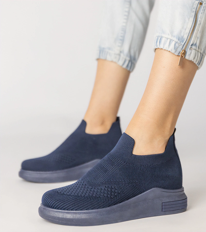 Tmavomodré ponožkové slip-on tenisky Merinsa
