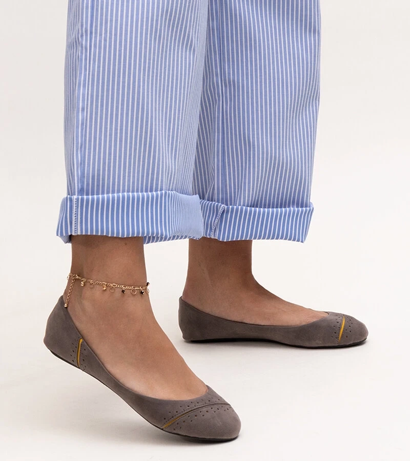 Sivé klasické baleríny Dorris