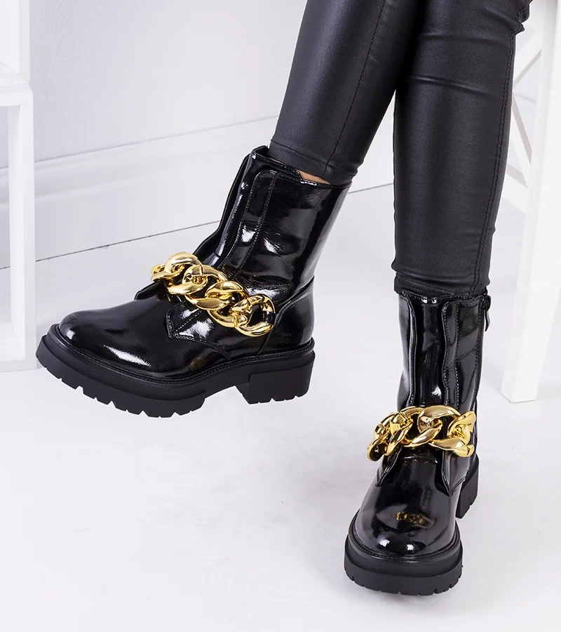 Čierna botki Zlatolistá