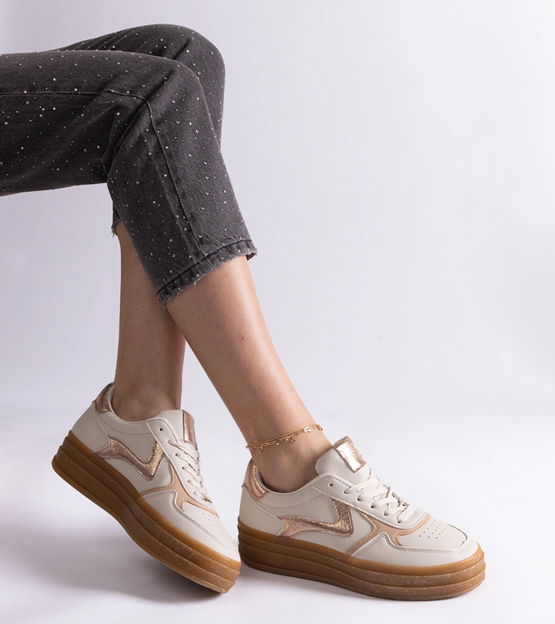 Béžové tenisky na gumenej podrážke Quica